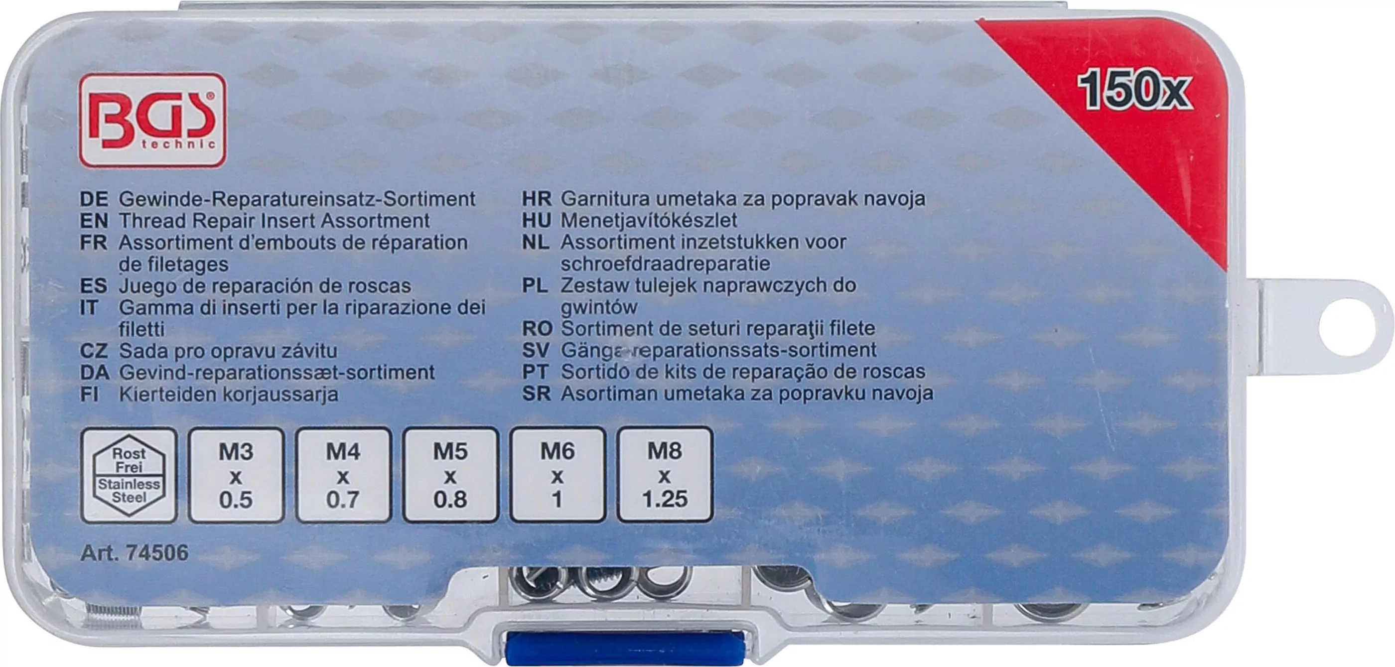 Gewinde-Reparatureinsatz-Sortiment | Edelstahl | 150-tlg.