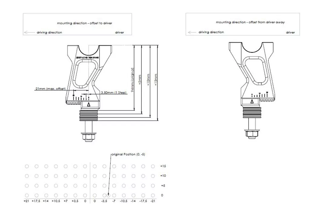 GILLES 2DGT verstellbare Lenkerböcke schwarz