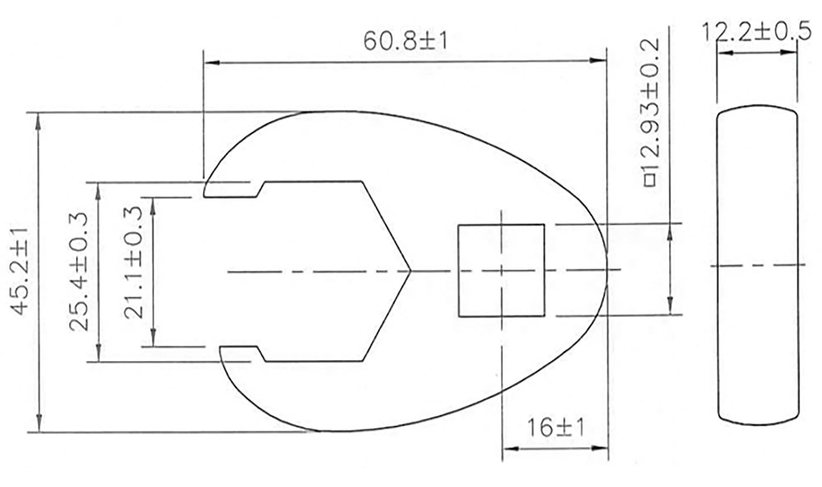 Hahnenfußschlüssel | Antrieb Innenvierkant 12,5 mm (1/2") | SW 25 mm