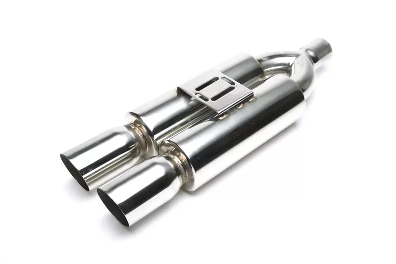 TA Technix Edelstahl Sportendschalldämpfer universal 2 x 92 x 87mm oval / scharf / angeschrägt