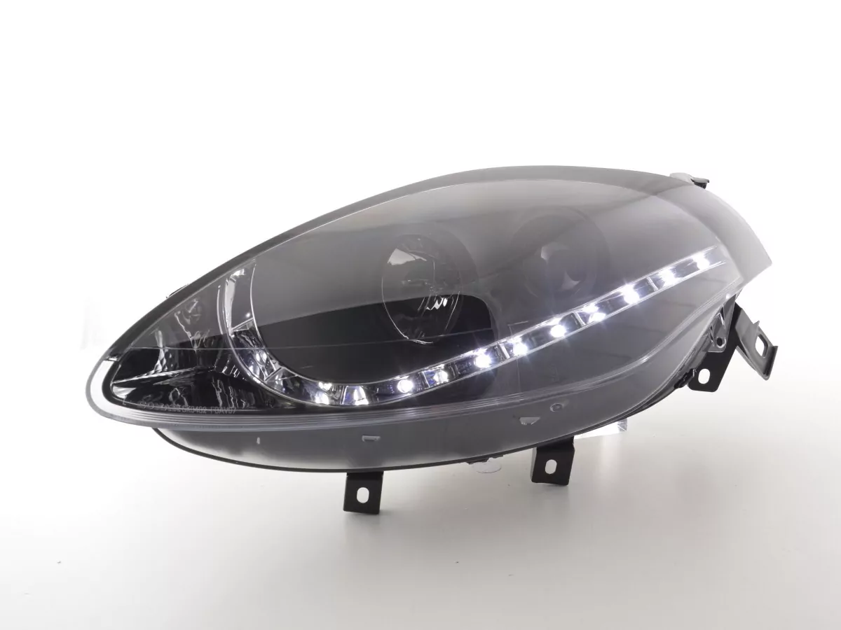 Scheinwerfer Set Daylight LED TFL-Optik Fiat Bravo Typ 198 Bj. 07- schwarz