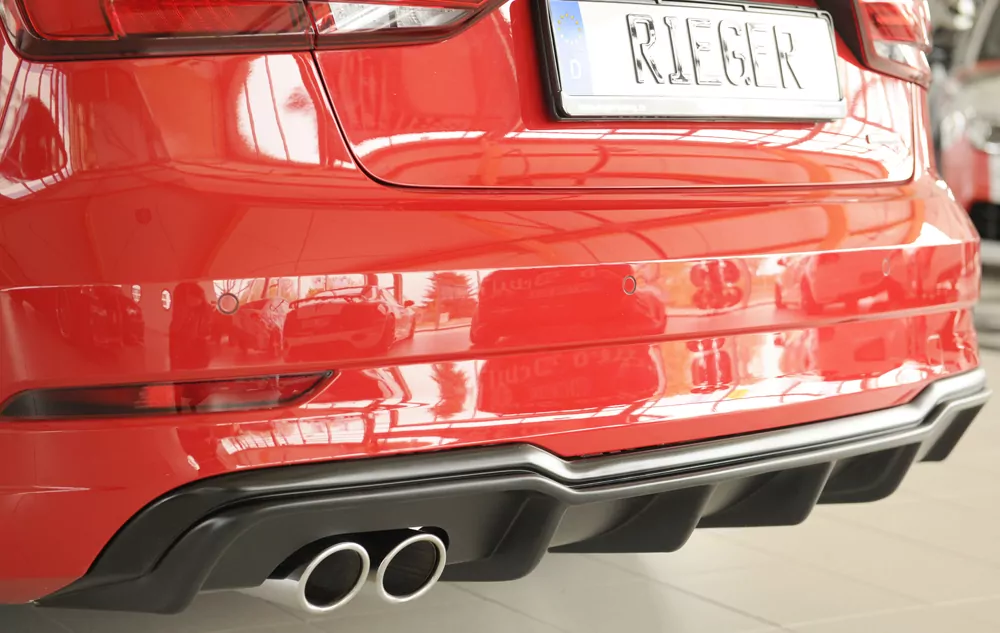 Rieger Heckeinsatz für Audi A3 (8V) - 5-tür. (Limousine 8VS) 09.16- (ab Facelift) carbon optik