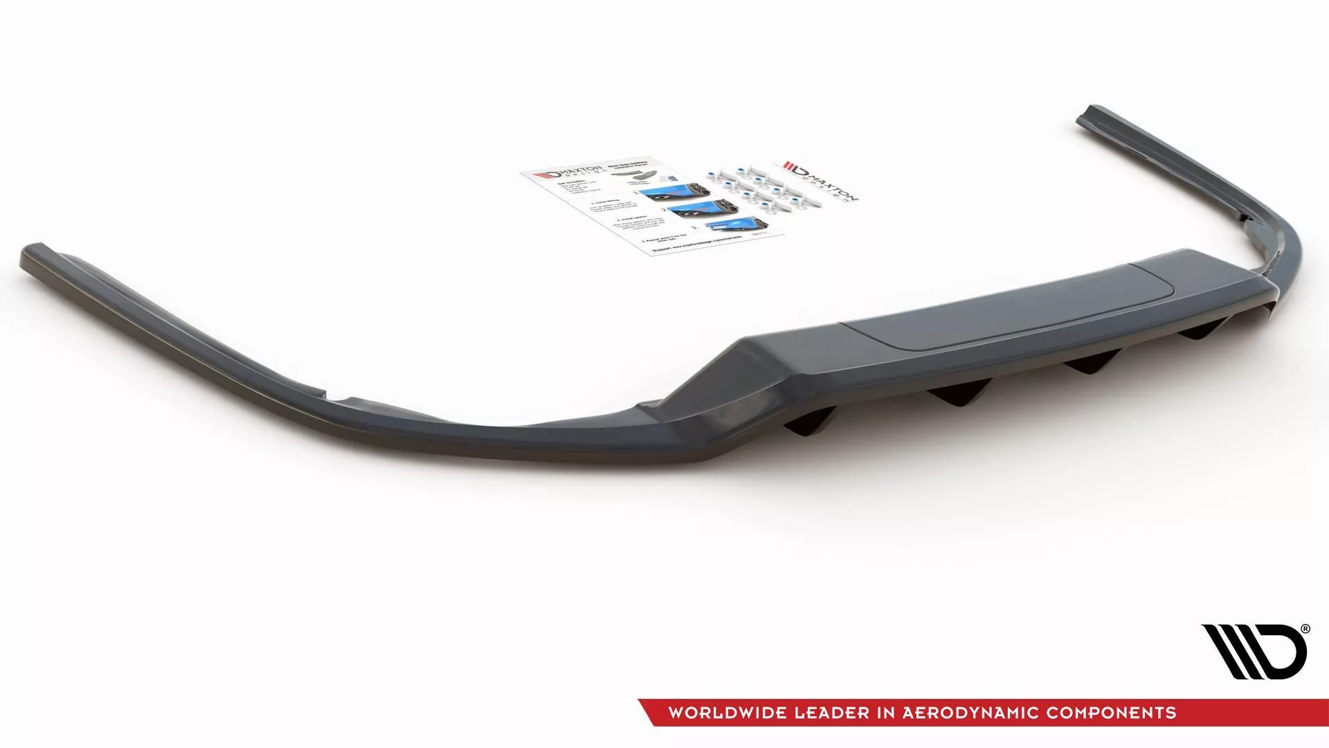 Mittlerer Diffusor Heck Ansatz Passend Für (mit Einem Vertikalem Balken) Volkswagen Passat B8 Schwarz Hochglanz