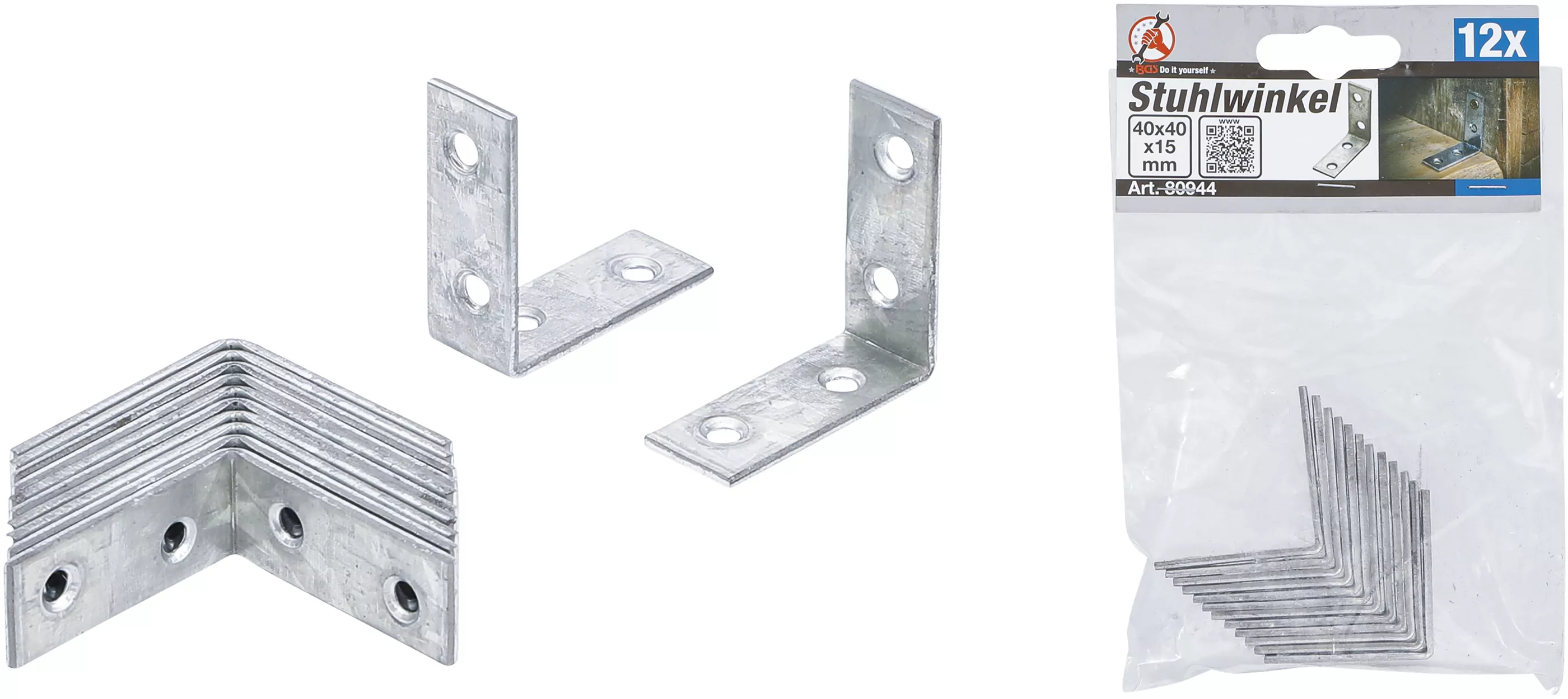 Stuhlwinkel | 40 x 40 x 15 mm | 12-tlg.