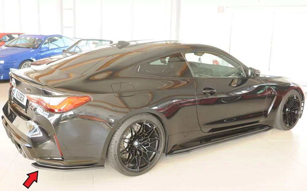 Rieger Heckschürzenansatz seitlich rechts matt schwarz für BMW 4er G83 M4 (G234M) Cabrio 06.21-