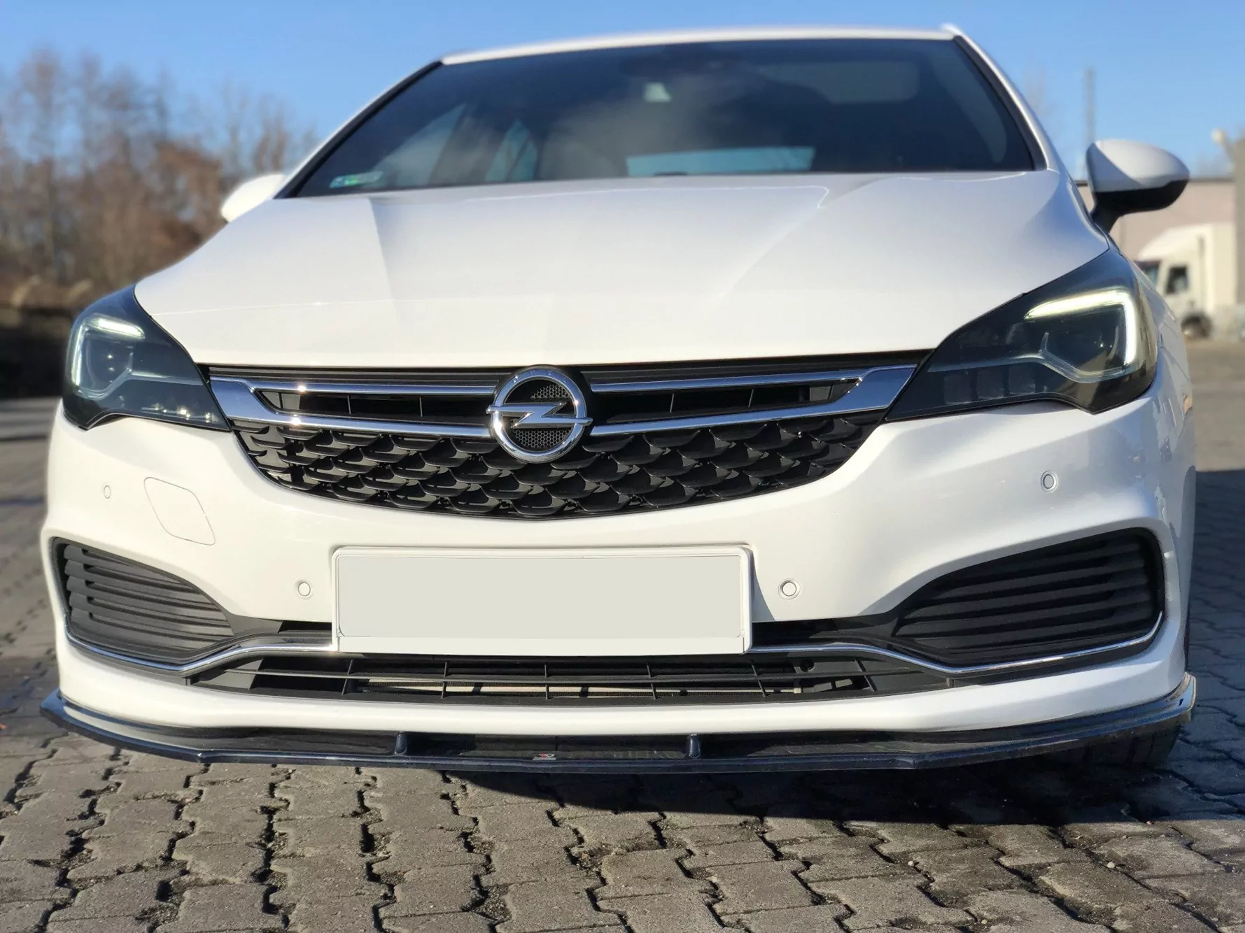 Front Ansatz Passend Für V.1 Passend Für OPEL ASTRA K OPC-LINE Schwarz Hochglanz Schwarz Hochglanz