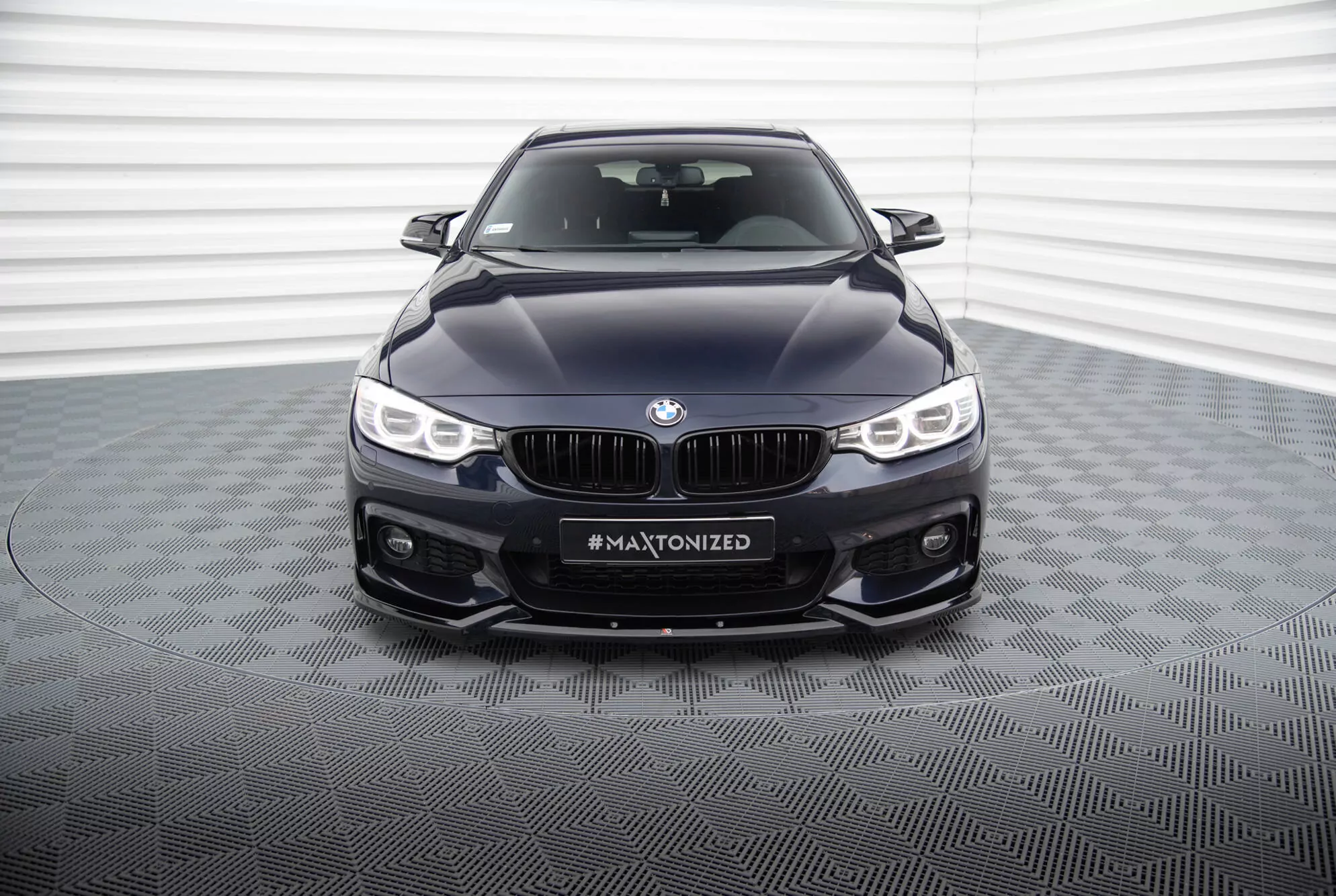 Front Ansatz V.5 Für BMW 4er Coupe / Gran Coupe / Cabrio M-Paket F32 / F36 / F33 Schwarz Hochglanz