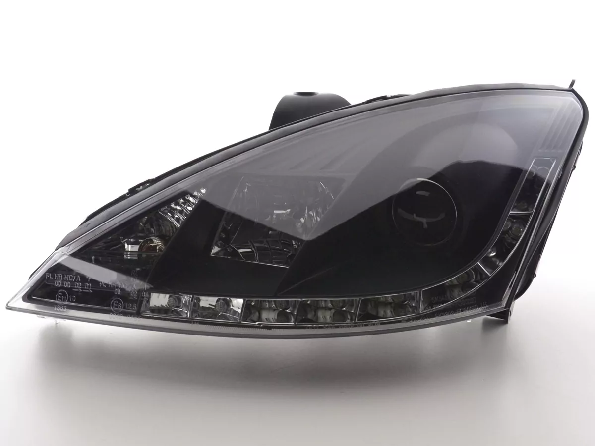 Scheinwerfer Set Daylight LED Tagfahrlicht Ford Focus 1 C170 schwarz