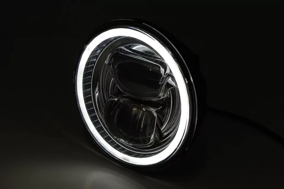 HIGHSIDER LED Hauptscheinwerfereinsatz TYP 7 mit Standlichtring, rund, 5 3/4 Zoll E-geprüft