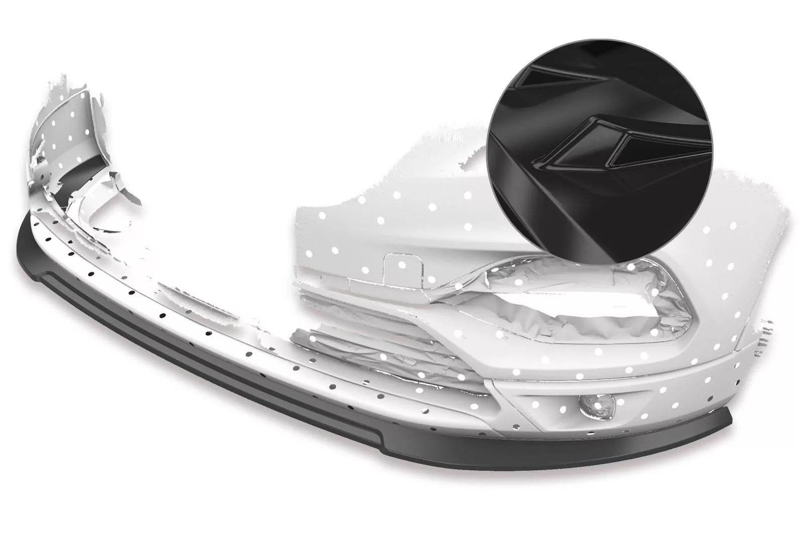 Cup-Spoilerlippe für Opel Grandland X Glossy (schwarz hochglanz)