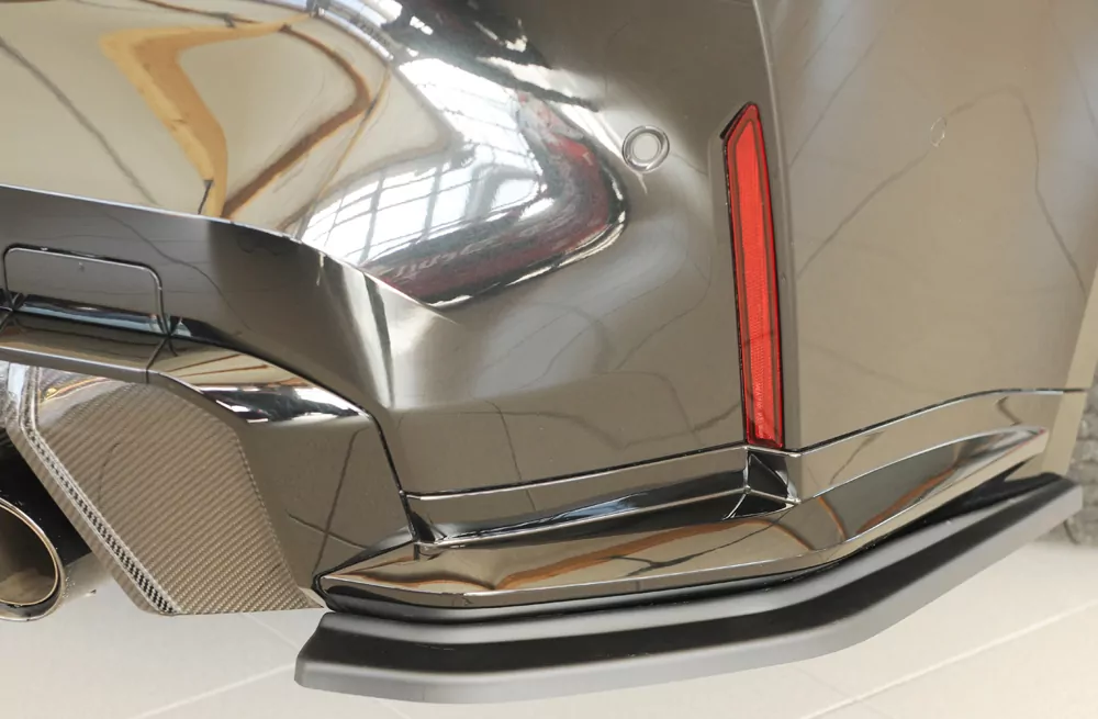 Rieger Heckschürzenansatz seitlich rechts matt schwarz für BMW 4er G83 M4 (G234M) Cabrio 06.21-