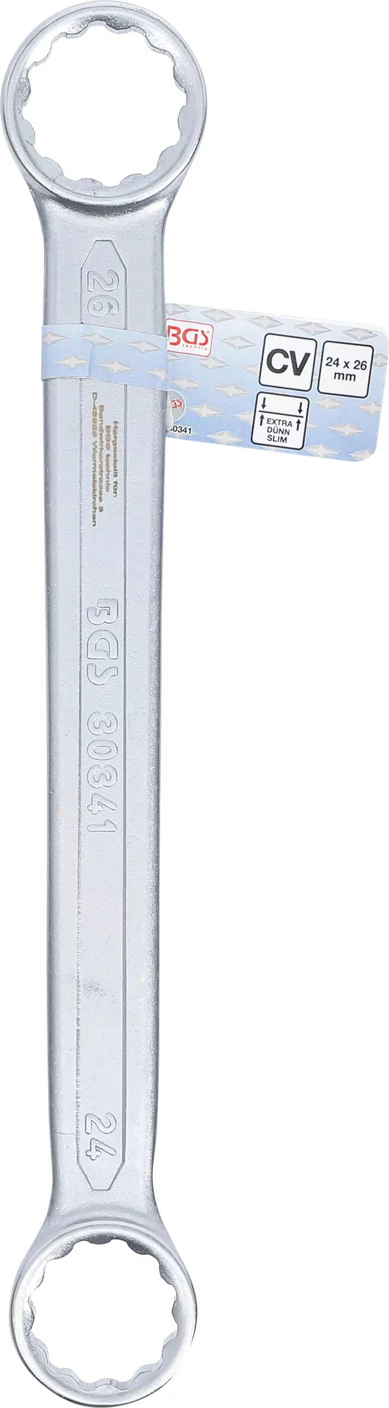 Doppel-Ringschlüssel | extra flach | SW 24 x 26 mm