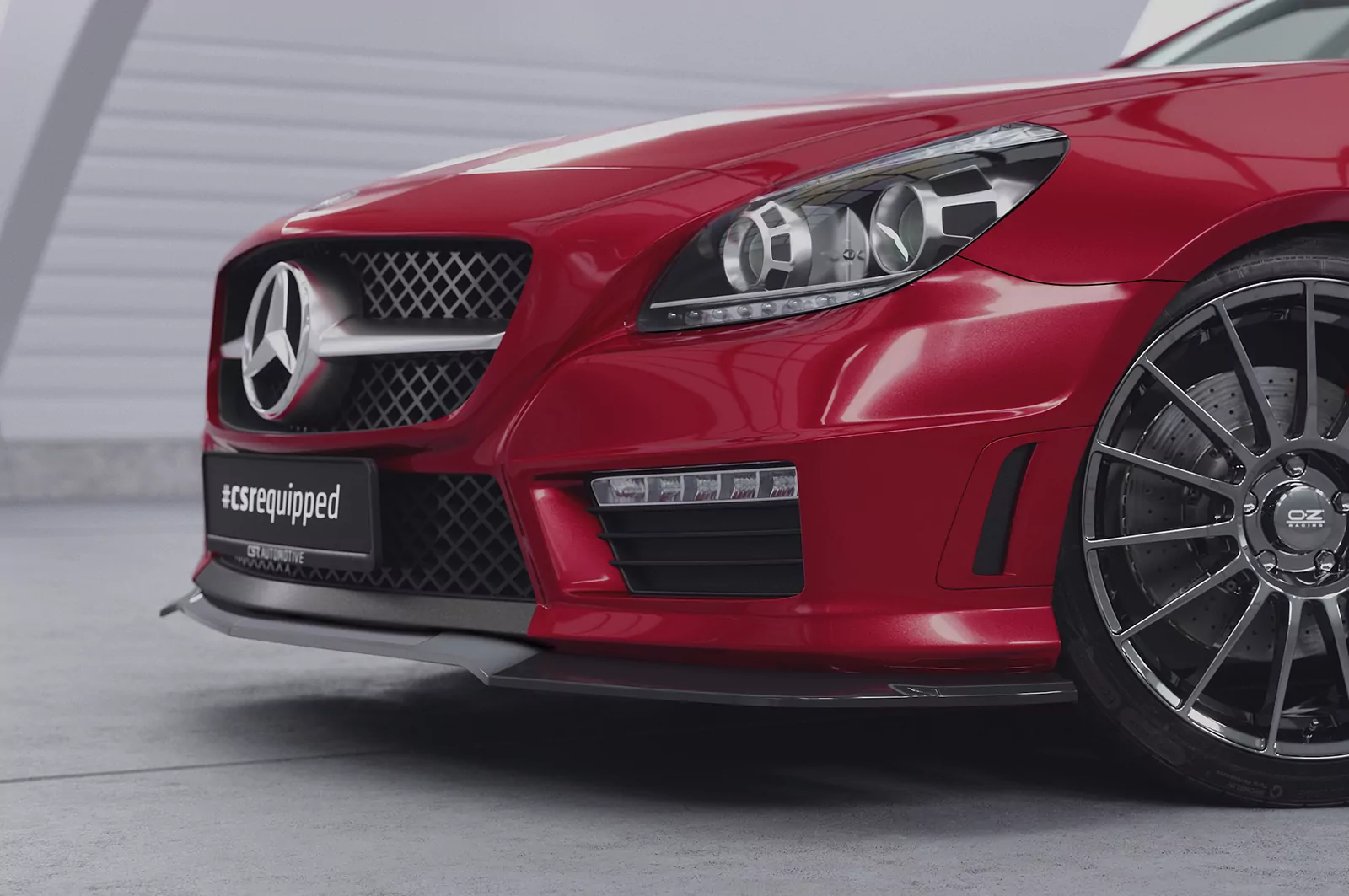 Cup-Spoilerlippe mit ABE für Mercedes Benz SLK R172 AMG-Line CSL655 Schwarz Strukturiert