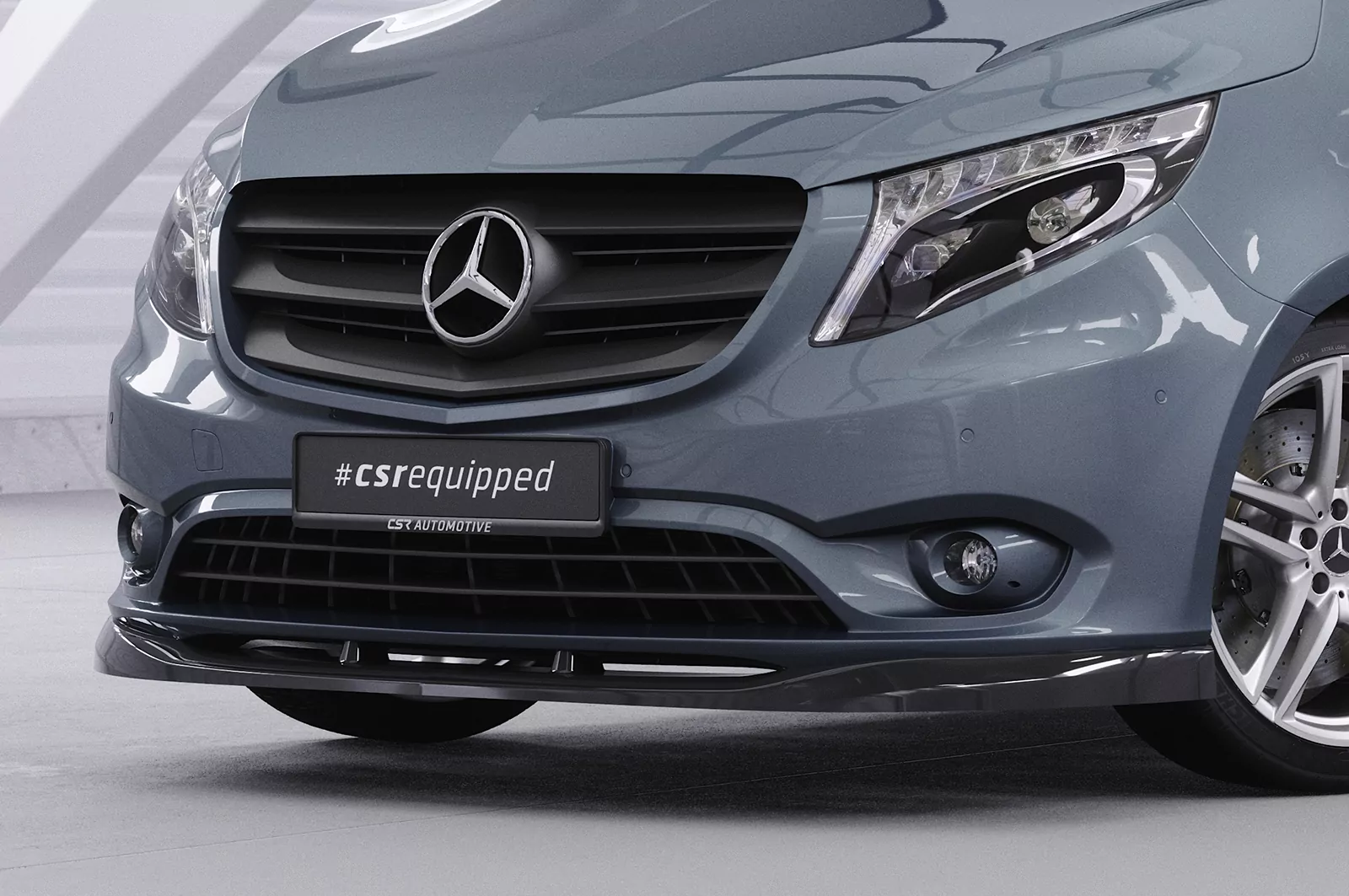 Cup-Spoilerlippe mit ABE für Mercedes Benz Vito 447 CSL439 Strukturiert (schwarz matt)