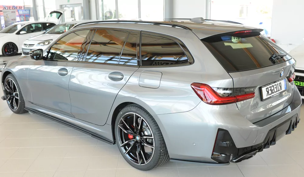 Rieger Heckschürzenansatz seitlich links matt schwarz für BMW 3er G21  (G3K) Touring 07.22- (ab Facelift) LCI