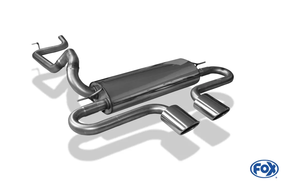 Ford Focus III ST Fließheck Diesel  Endschalldämpfer quer Ausgang mittig inkl. Verbindungsrohr - 2x115x85 Typ 32 mittig