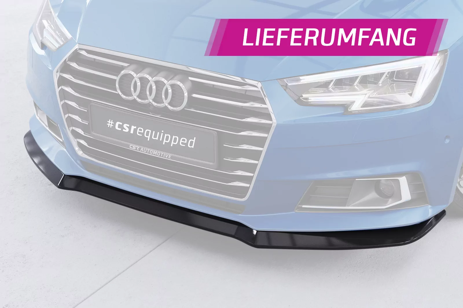 Cup-Spoilerlippe mit ABE für Audi A4 B9 (Typ 8W) CSL388 Strukturiert (schwarz matt)