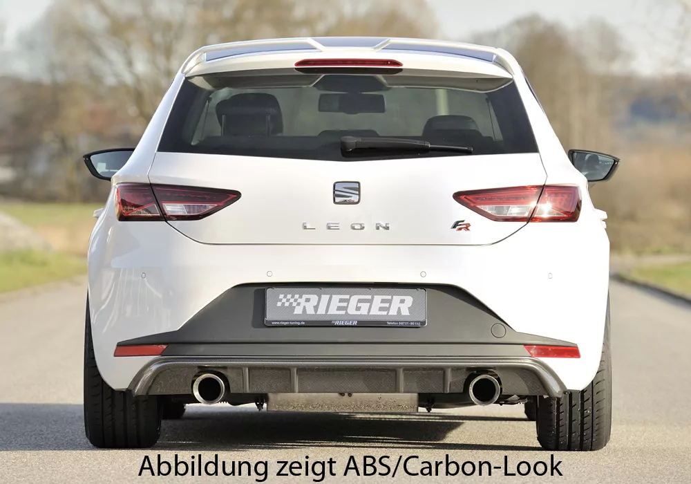 Rieger Heckeinsatz für Seat Leon FR (5F) - 3-tür. (SC) 01.13-12.16 (bis Facelift) carbon optik