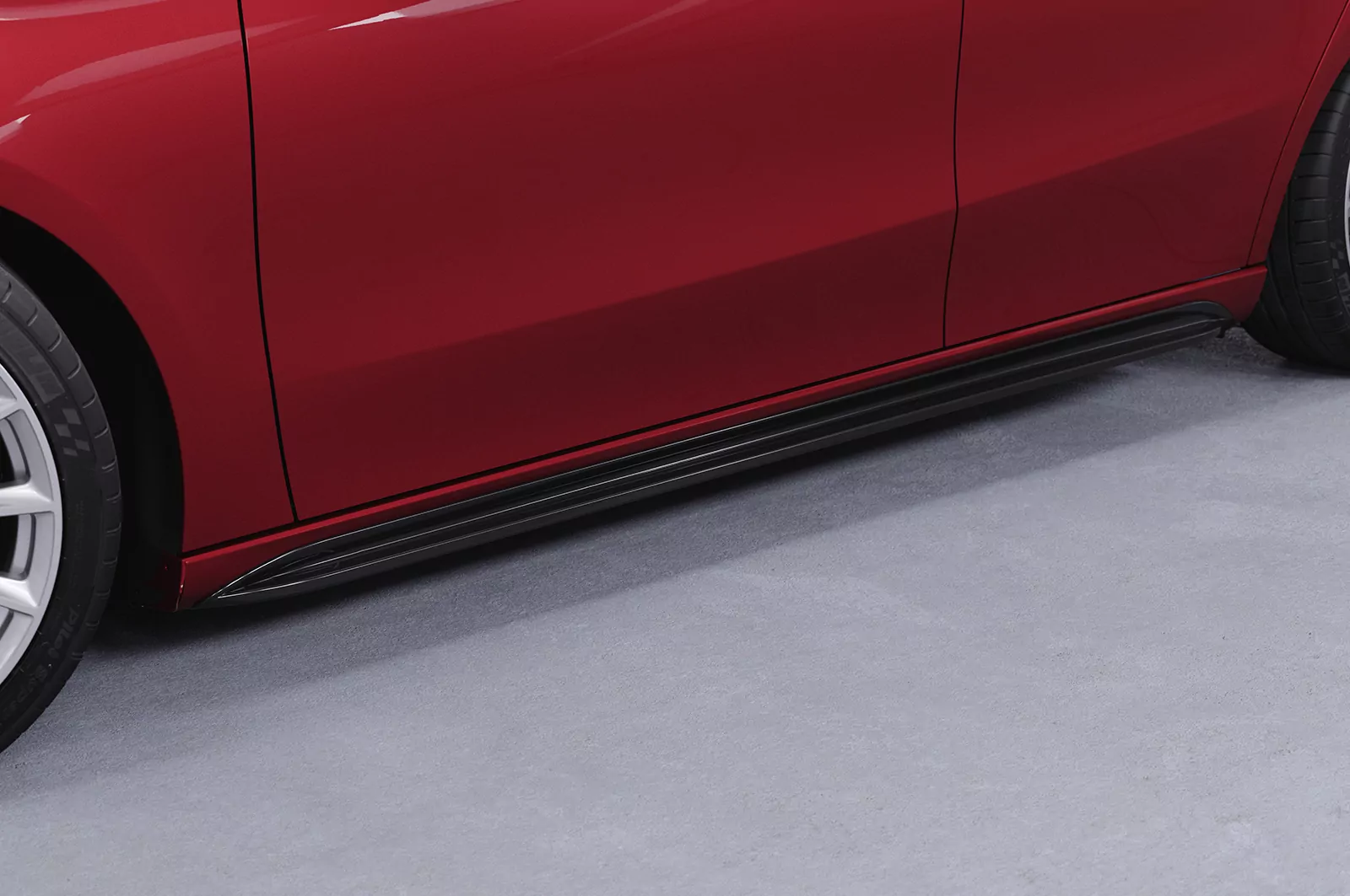 Seitenschweller für Mercedes Benz A-Klasse (W177) SS490 Schwarz Strukturiert