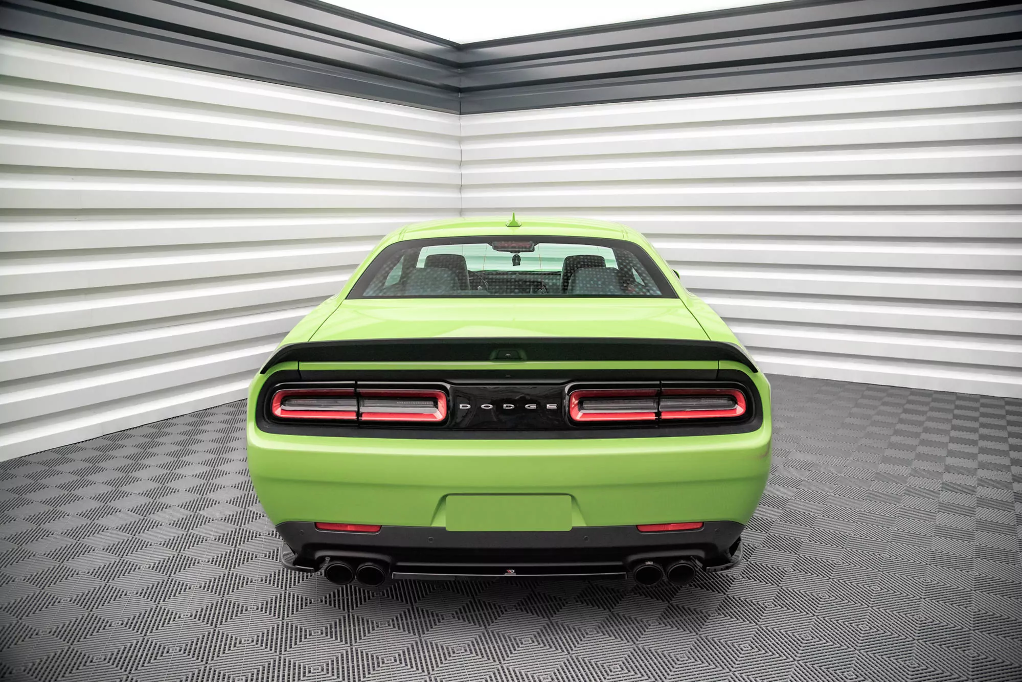 Mittlerer Diffusor Heck Ansatz Für Dodge Challenger SRT Hellcat Widebody Mk3 Schwarz Hochglanz