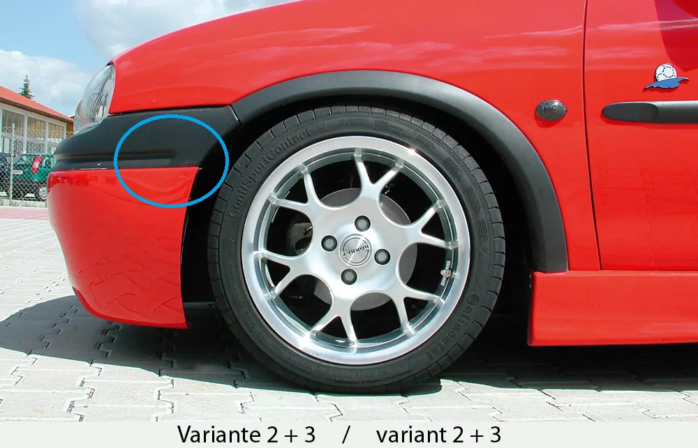 Rieger Spoileransatz Variante 3 für Opel Corsa B - 3-tür. 02.93-09.96 (bis Modell 97) carbon optik