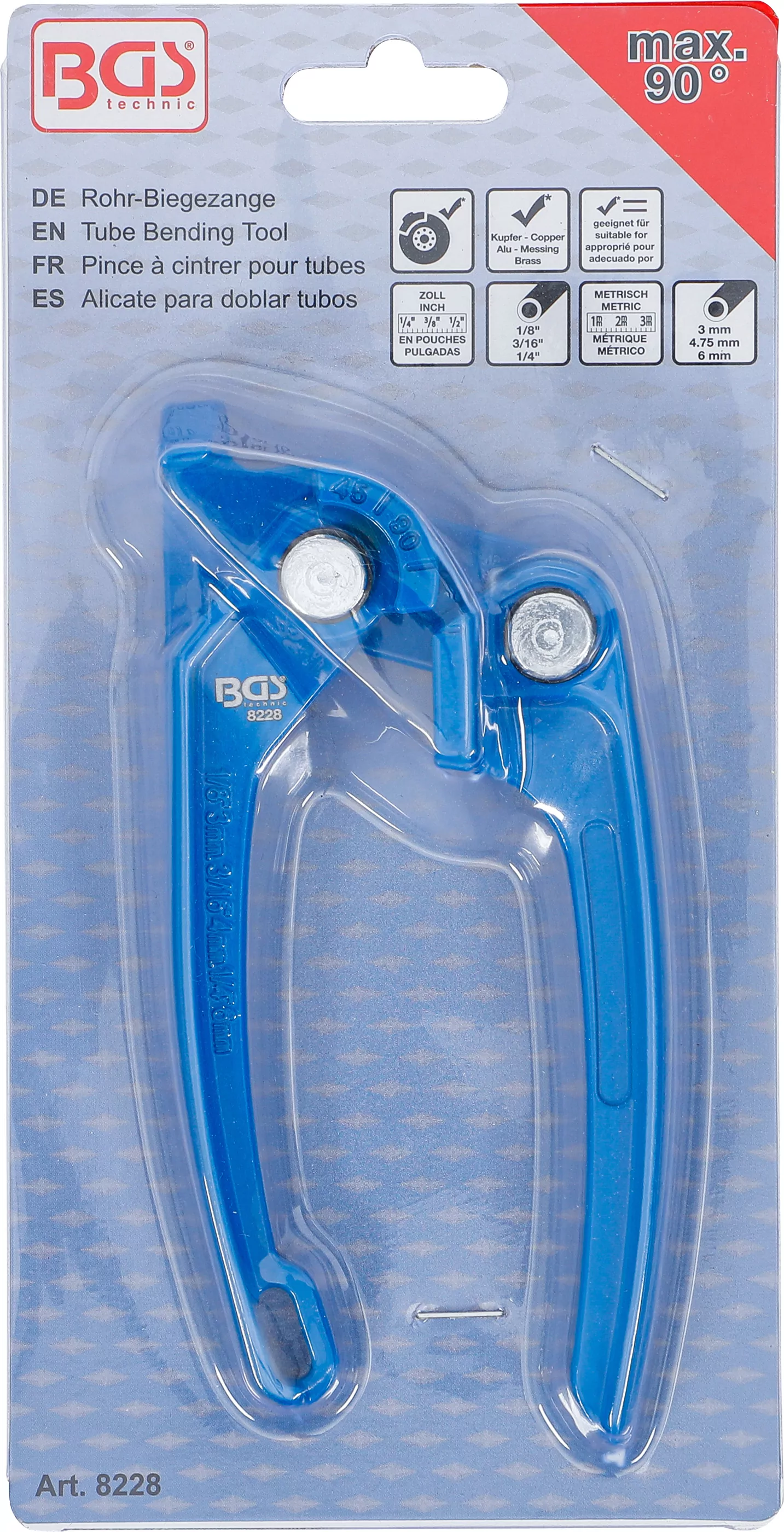 Rohr-Biegezange | für Rohr-Ø 3 - 4,75 - 6 mm