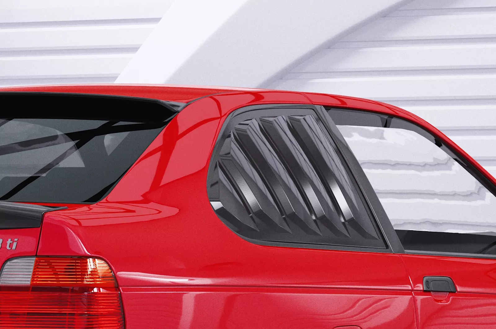 Seitenscheibenblenden für BMW 3er E36 Compact SSB020 Schwarz Strukturiert