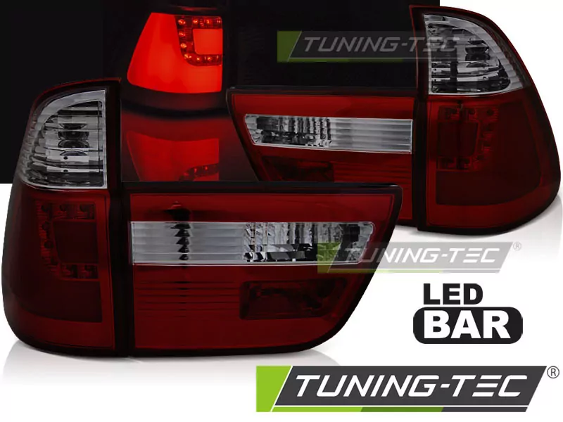 Led Bar Tail Lights Red Smoke Fits Bmw X5 E53 09.99-10.03