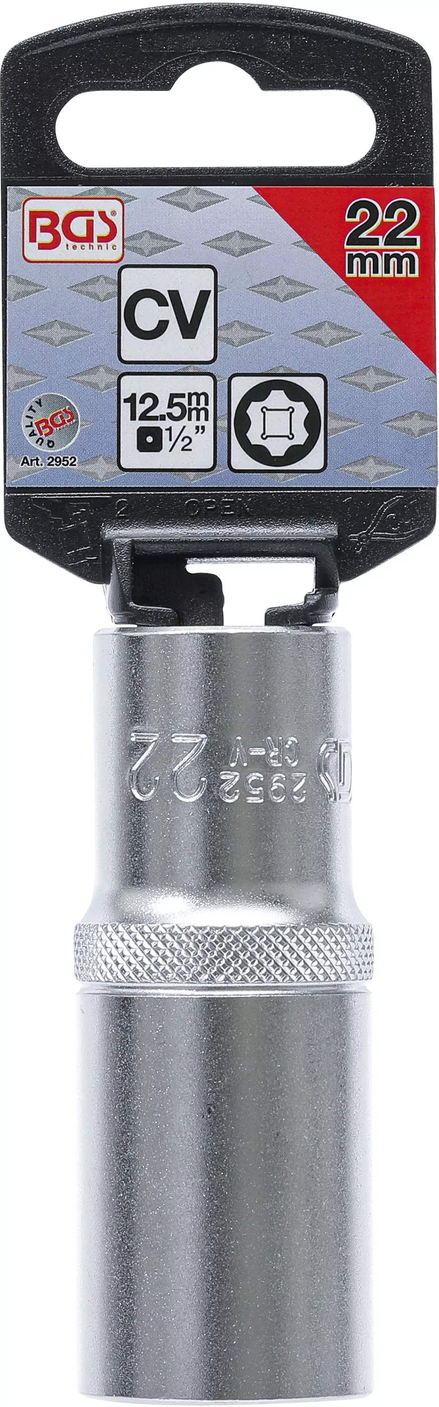 Steckschlüssel-Einsatz Super Lock, tief | Antrieb Innenvierkant 12,5 mm (1/2") | SW 22 mm