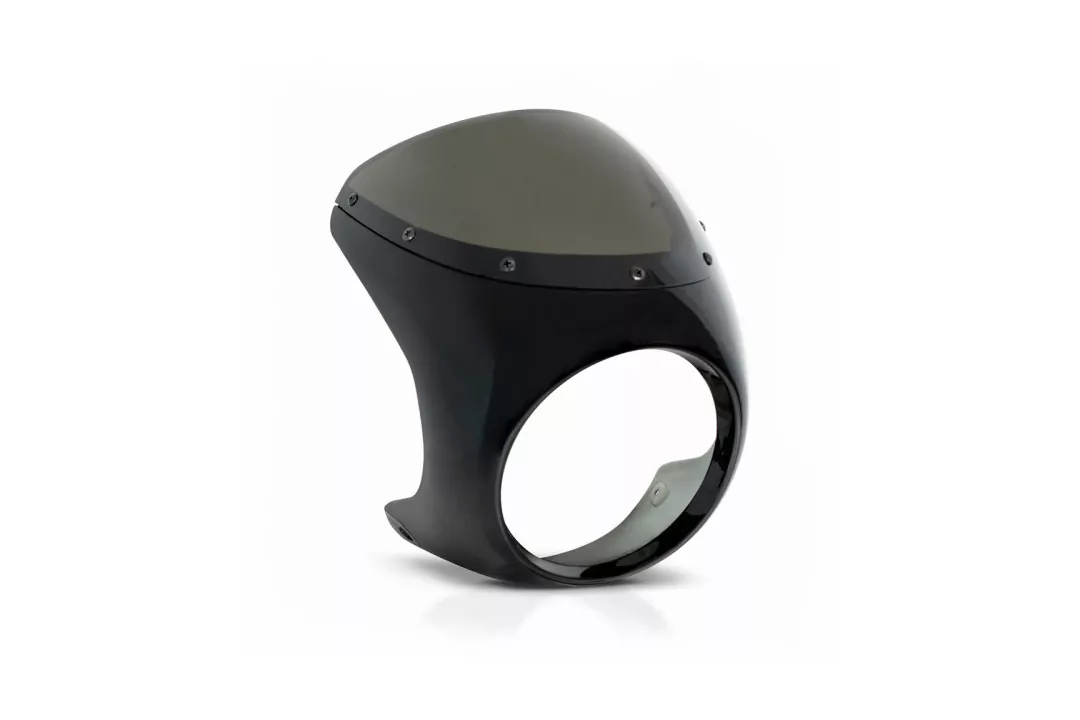 Barracuda Scheinwerfermaske CAFE RACER SCREEN Halbschale mit Scheinwerfer Dragon Light