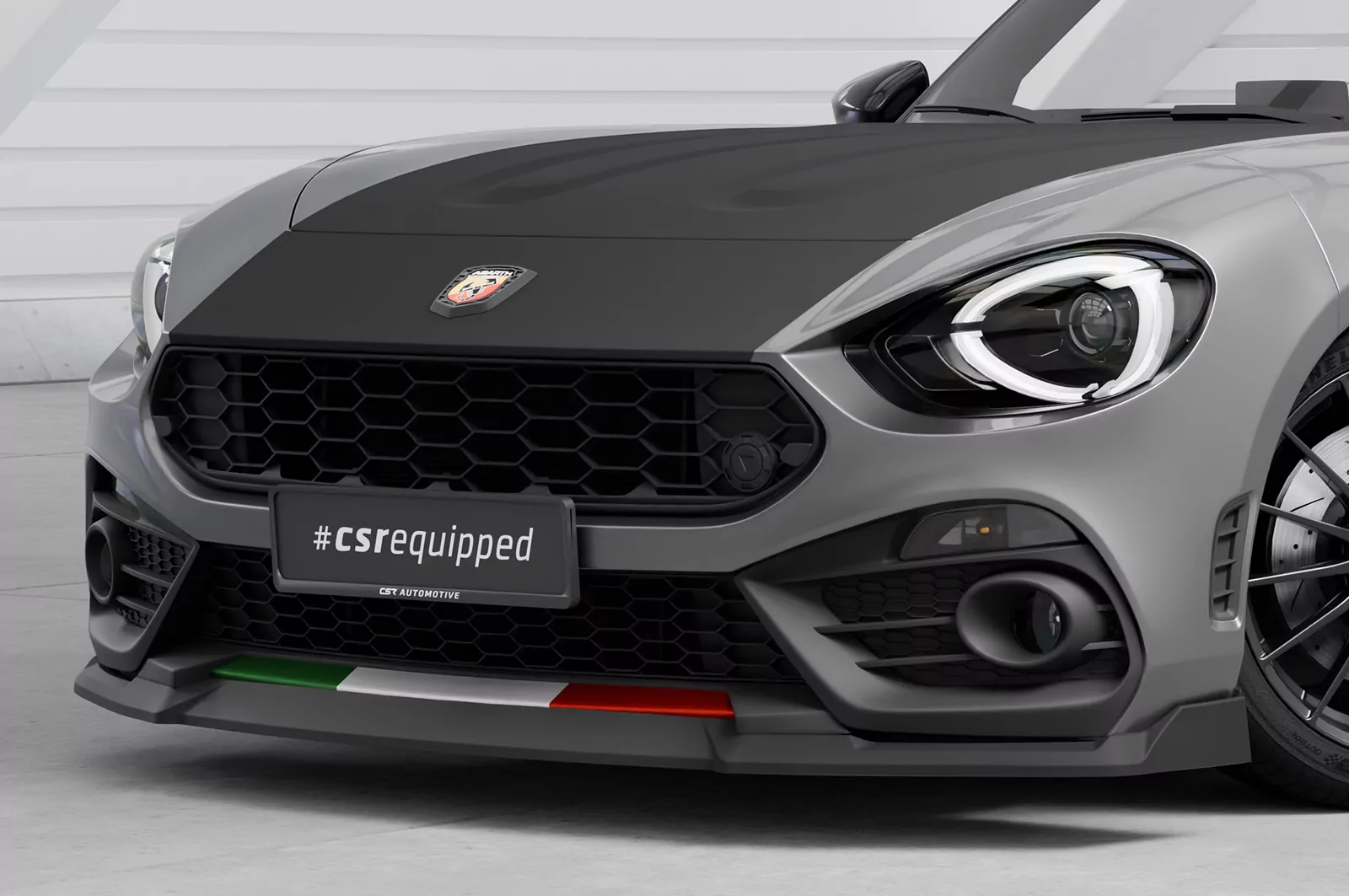 Cup-Spoilerlippe mit ABE für Fiat Abarth 124 Spider CSL824 Schwarz Strukturiert