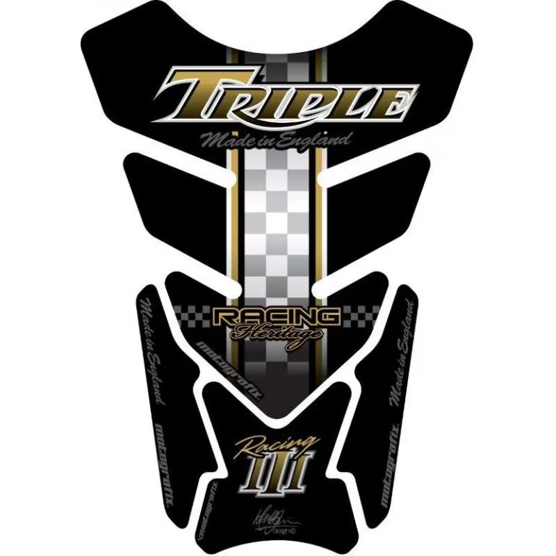 Motografix Triumph Triple Racing 3D Gel Tank Pad Protector TT010K