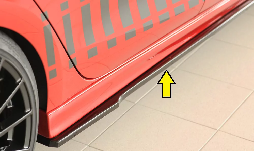 Rieger Seitenschweller rechts ansatz glanz schwarz für Seat Leon (KL) 5-tür. (ST/Sportstourer) 09.20-06.24 (bis Facelift)