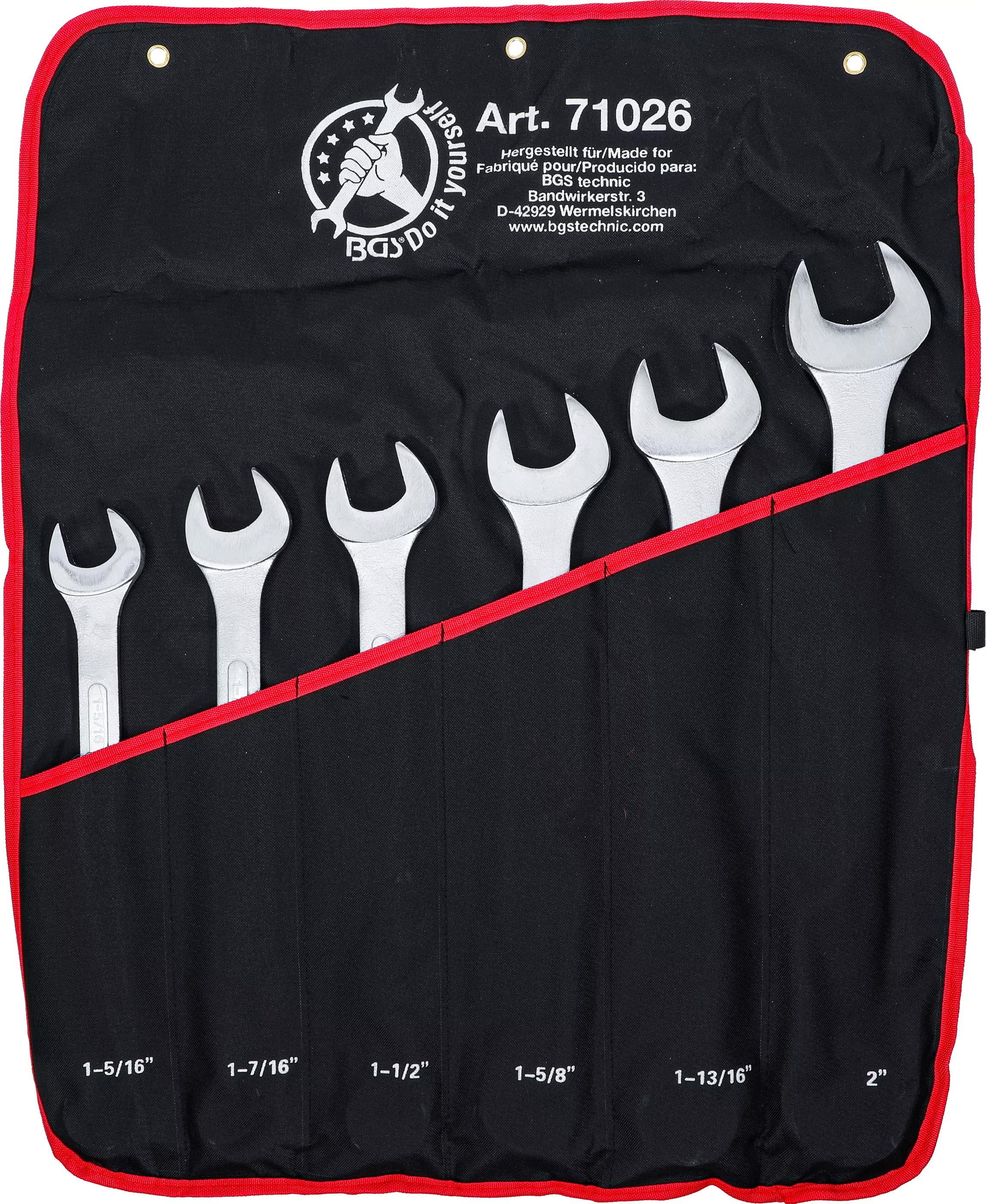 Maul-Ringschlüssel-Satz | XXL | Zollgrößen | SW 1.5/16" - 2" | 6-tlg.