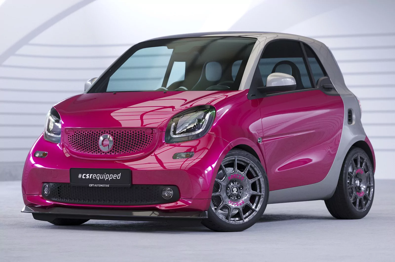 Cup-Spoilerlippe mit ABE für Smart Fortwo 453 CSL519 Schwarz Strukturiert