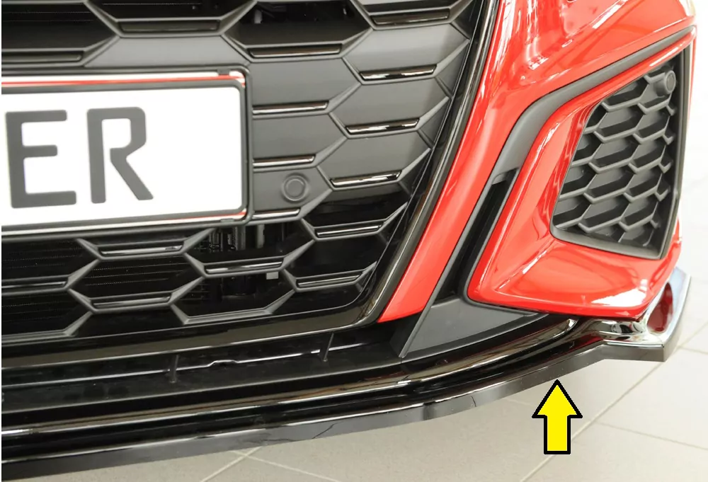 Rieger Spoilerschwert glanz schwarz für Audi A3 S3 (GY) 5-tür. (Limousine) 07.20-05.24 (bis Facelift)