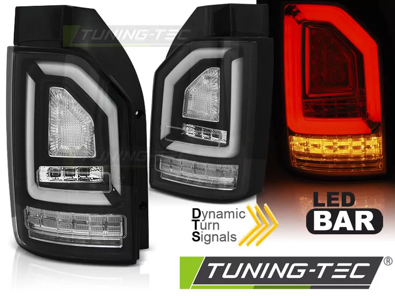 Led Bar Tail Lights Black Seq Fits Vw T6 15-19 Oem Led
