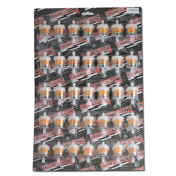 Benzinfilter Display VPE 35 Stck 1/4" 6mm, Ø=30mm, rund, transparent, Gesamtlänge: 55mm