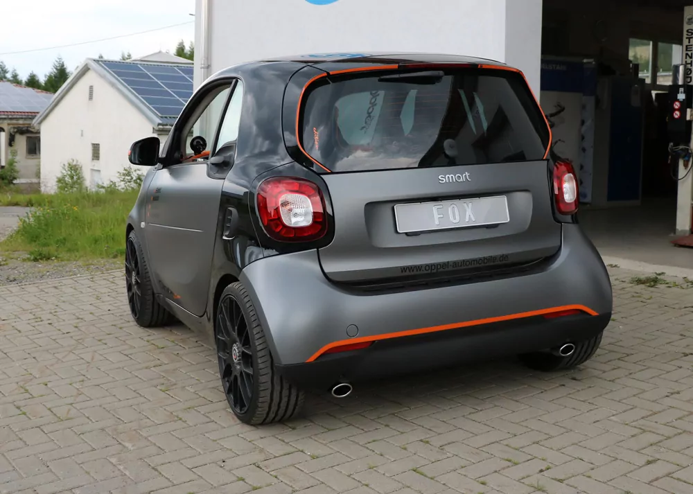 Smart Fortwo 453  Endschalldämpfer quer Ausgang rechts/links inkl. Flexstück - 86x54 Typ 32 rechts/links