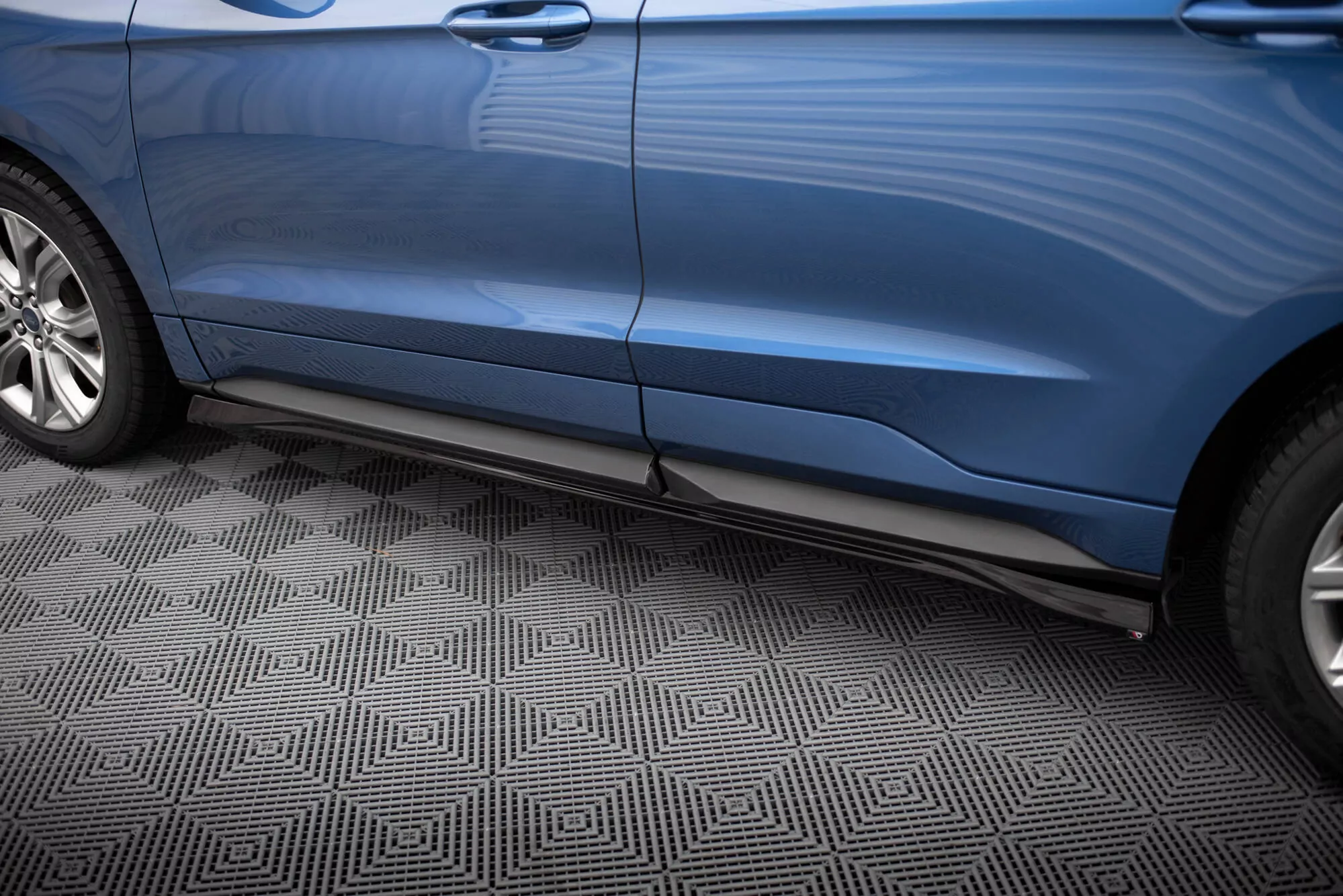 Seitenschweller Ansatz Für Ford Edge Mk2 Schwarz Hochglanz