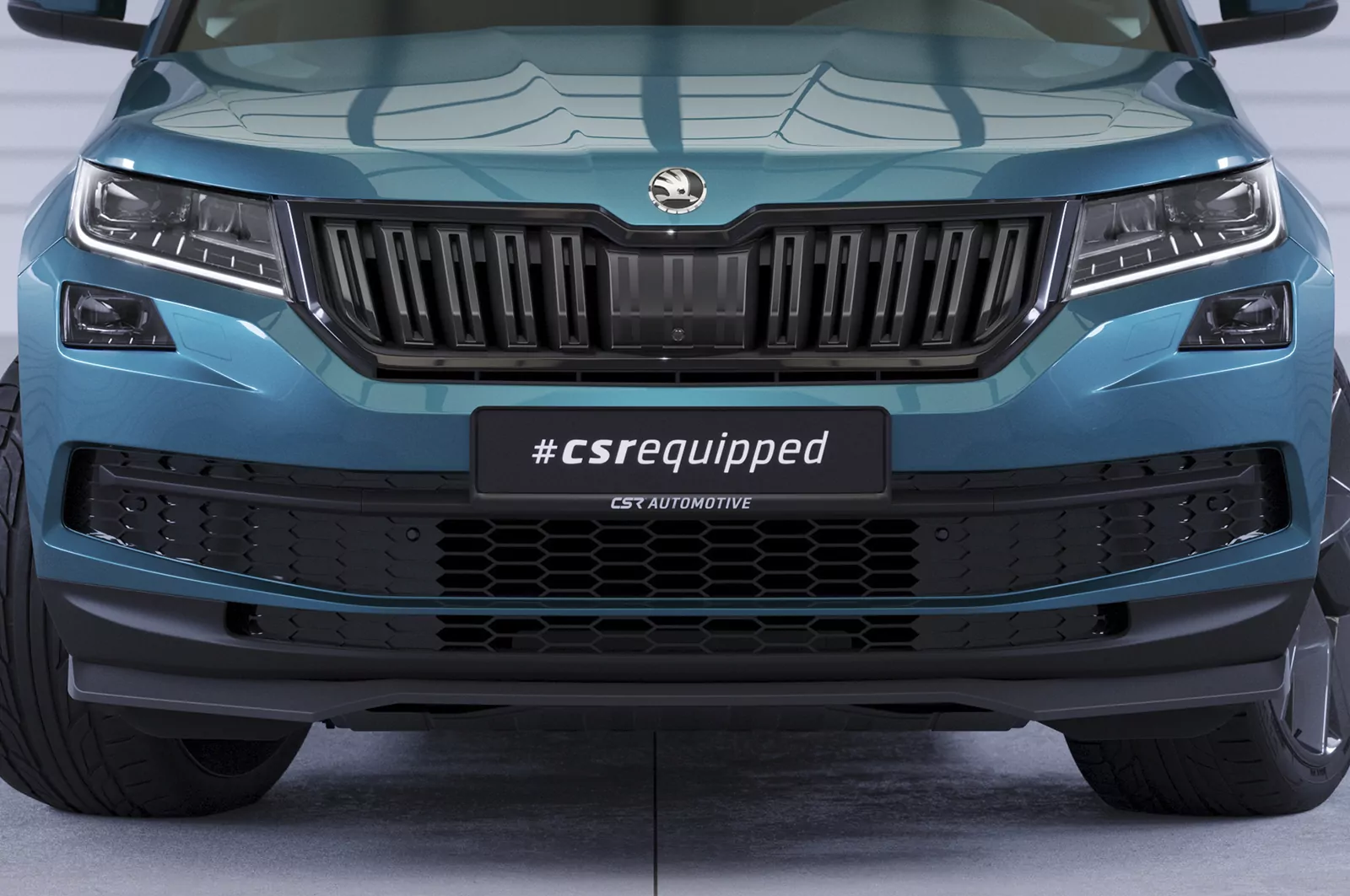 Cup-Spoilerlippe mit ABE für Skoda Kodiaq CSL626 Schwarz Strukturiert