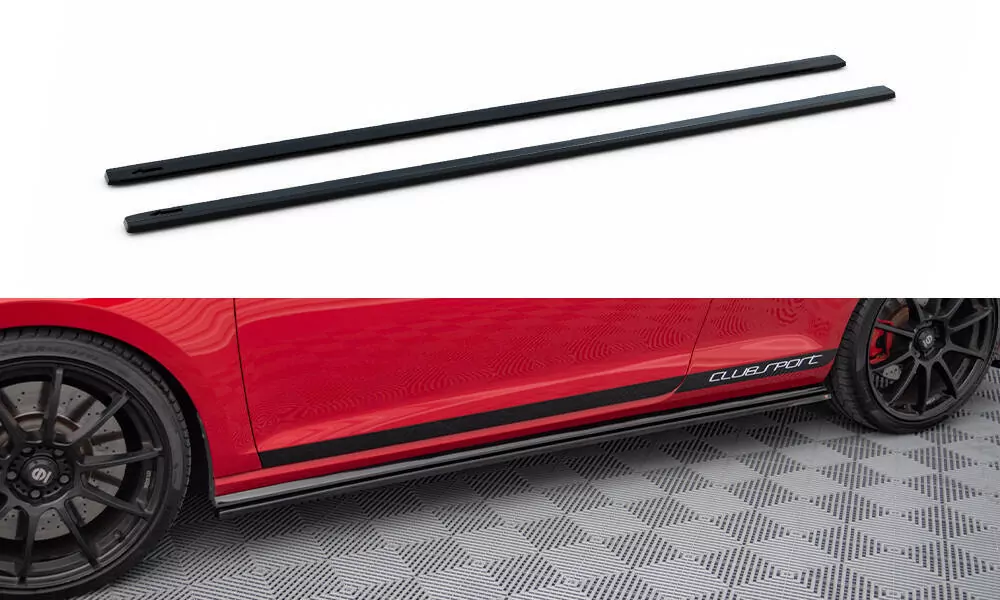 Seiten Schweller Ansätze Side Skirts Diffusor Schwarz Passend Für VW GOLF 7 GTI Clubsport Schwarz Hochglanz