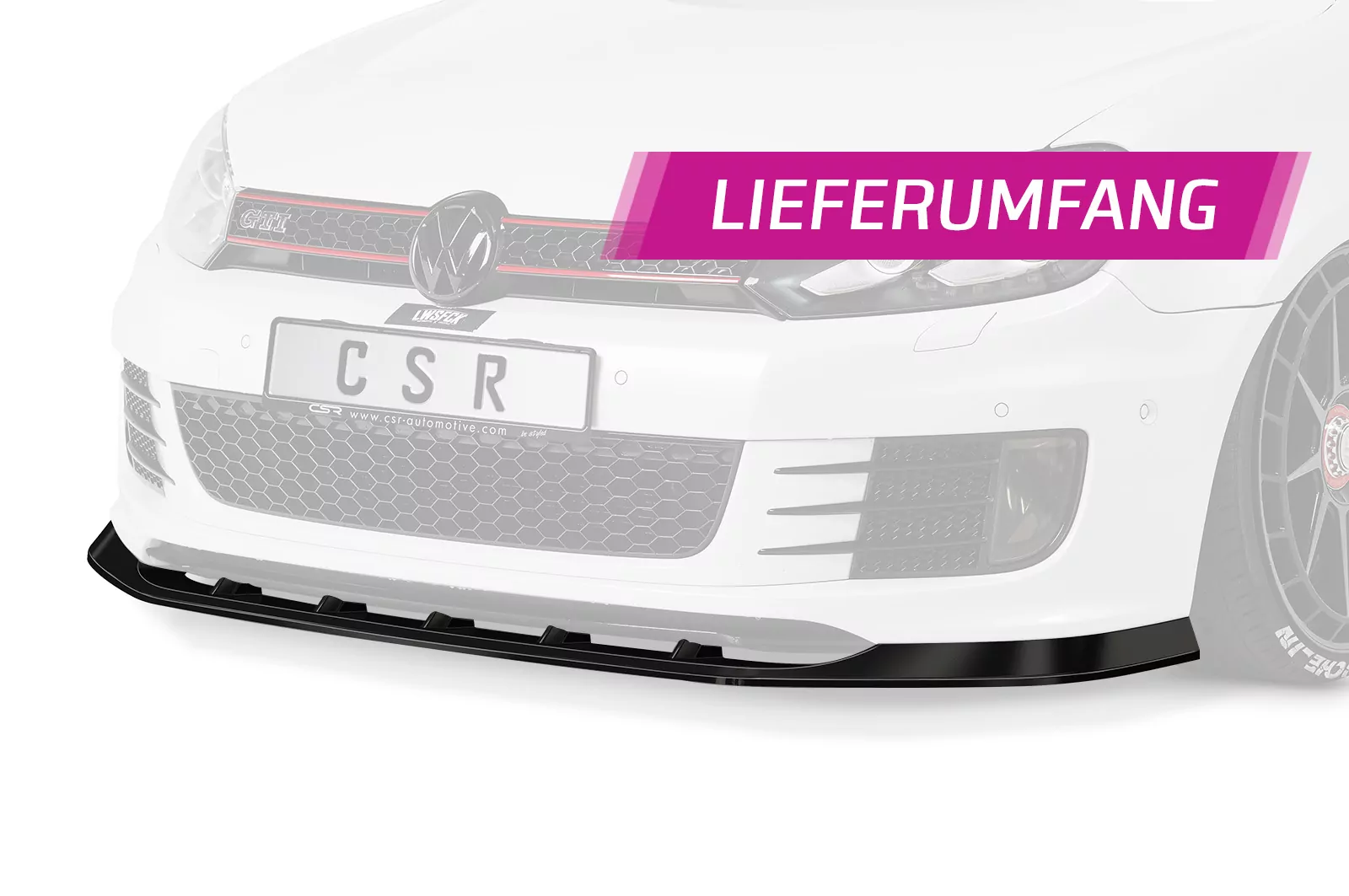 Cup-Spoilerlippe mit ABE für VW Golf 6 GTI Edition 35 CSL415 Strukturiert (schwarz matt)