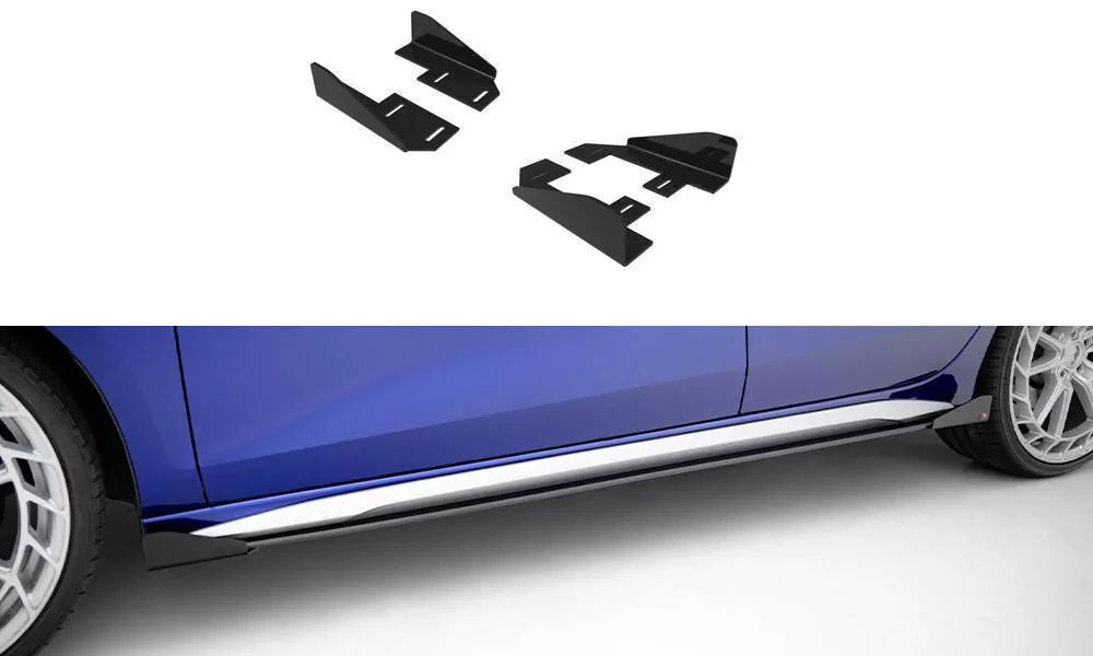 Seitenschweller Flaps Für Audi A3 S-Line Limousine / S3 Limousine 8Y Facelift Schwarz Hochglanz