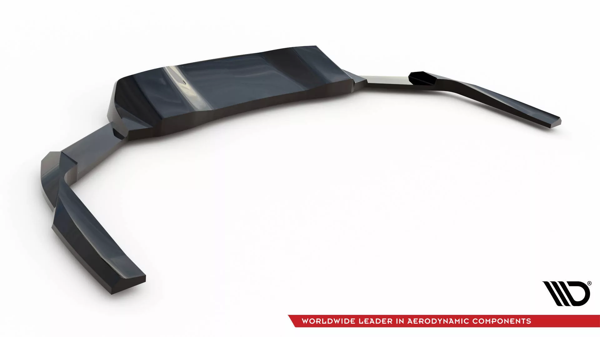 Hinten Splitter (mit Einem Vertikalem Balken) Ford Mustang GT Mk7 Schwarz Hochglanz