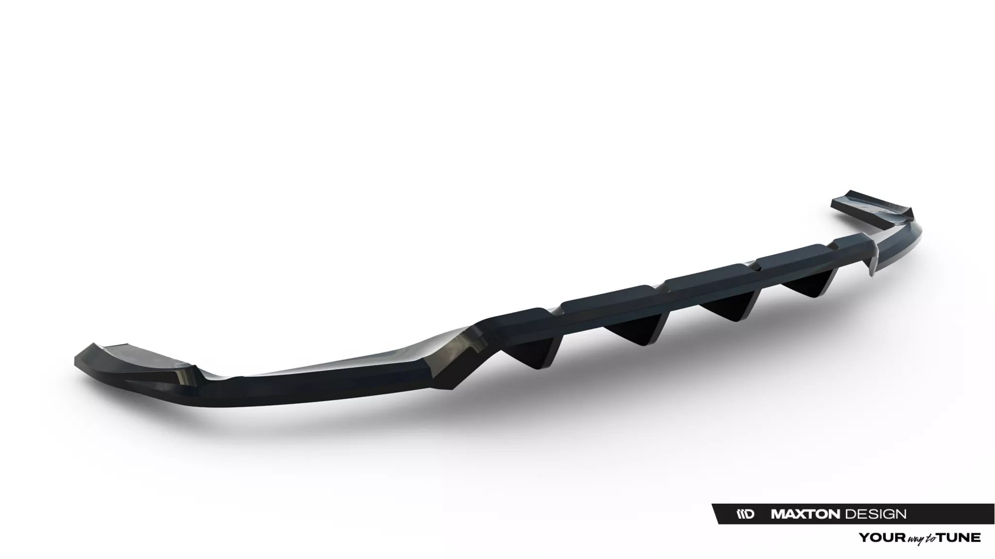 Mittlerer Cup Diffusor DTM Look Heck Ansatz Für Mercedes-Benz GLA 45 AMG X156 Facelift Schwarz Hochglanz