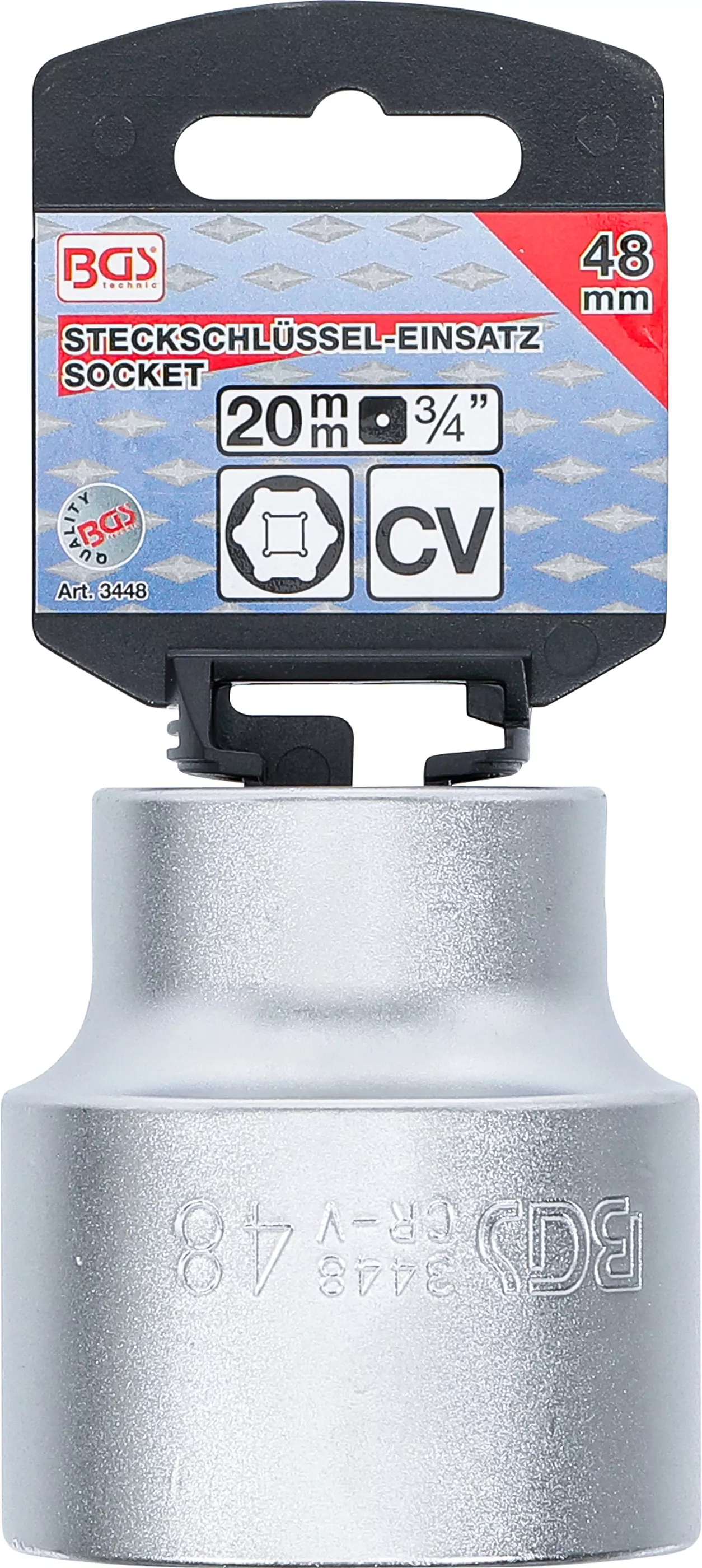 Steckschlüssel-Einsatz Sechskant | Antrieb Innenvierkant 20 mm (3/4") | SW 48 mm