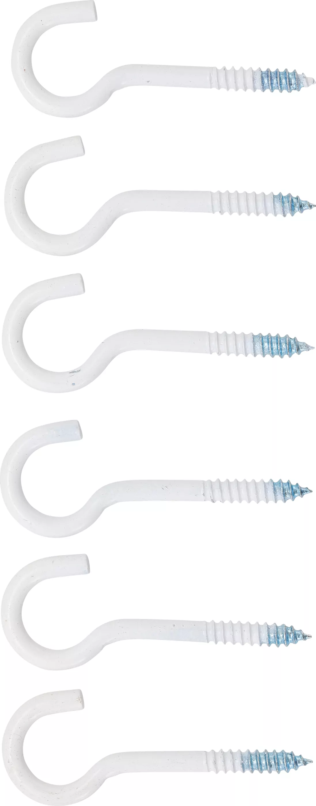 Schraubhaken-Sortiment | weiß | kunststoffummantelt | 60 mm | 6-tlg.