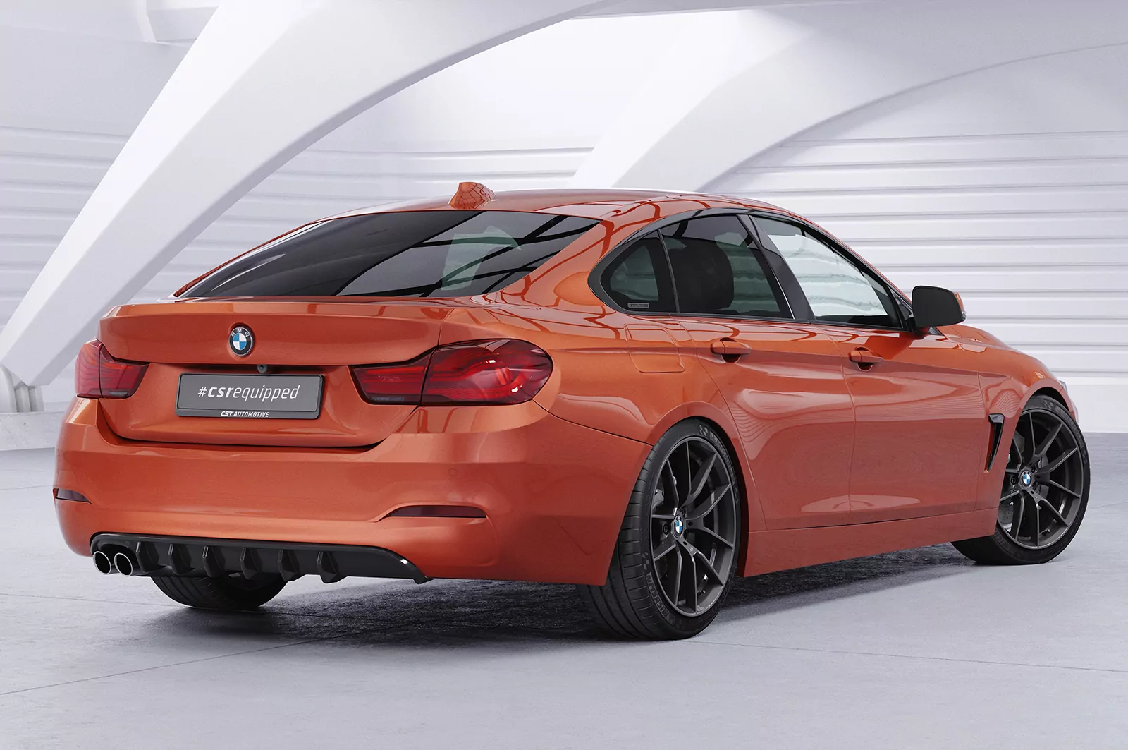 Heckansatz für BMW 4er (F36) Grand Coupe HA479 Schwarz Strukturiert