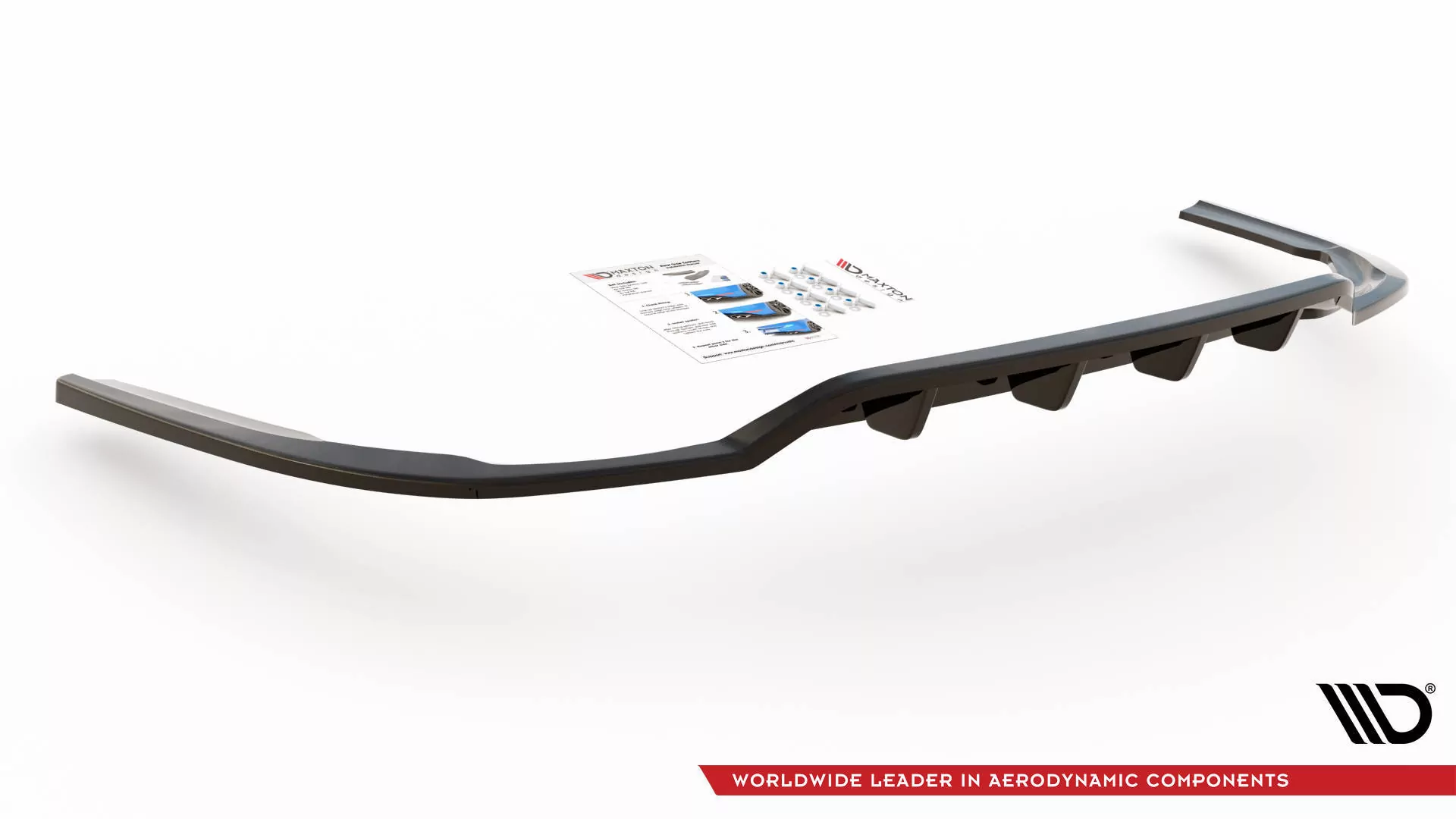 Hinten Splitter (mit Einem Vertikalem Balken) Dodge Charger RT Mk7 Facelift Schwarz Hochglanz